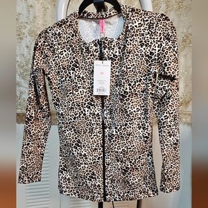 Betsey Johnson Leopard Print Rash Guard Top